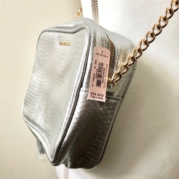 Victoria’s Secret Metallic Silver Tassel ZipUp Bag - Picture 6 of 9